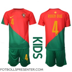 Portugal Ruben Dias #4 Hemmatröja Barn VM 2022 Kortärmad (+ korta byxor)